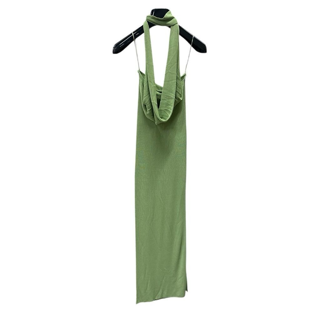 New Aya Muse Edo Halterneck Draped Maxi Dress M Light Green